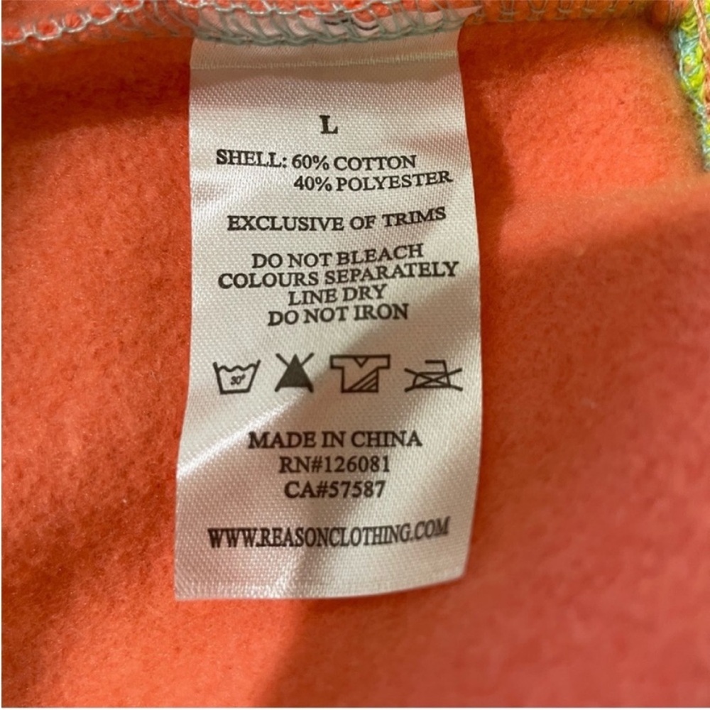 NWT Reason Men’s Color Block & Polka Dot Drawstring Hoodie - Size Large - Picture 6 of 6